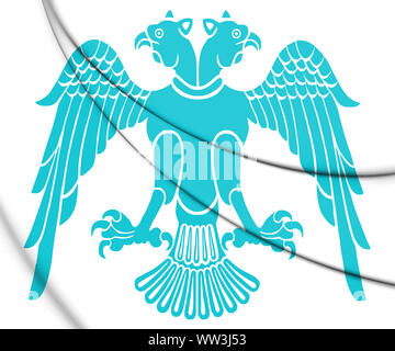 3D-Emblem von Konya, Türkei. 3D-Darstellung. Stockfoto