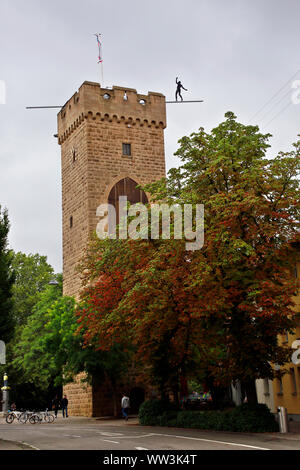 Götzenturm, Überrest der mittelalterlichen Stadtbefestigung, Heilbronn, Baden-Wuerttemberg, Deutschland Stockfoto