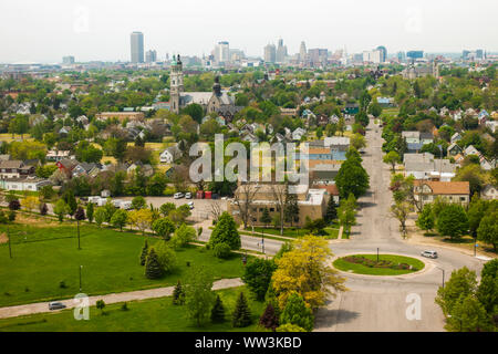 Die Landschaft von Buffalo ist vom Terminal Buffalo Central in New York aus malerisch Stockfoto