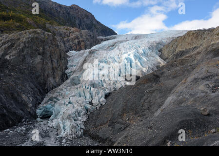 Blick auf Exit Glacier, Harding Icefield, Kenai Fjords National Park Seward, Alaska, United States Stockfoto