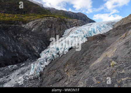 Blick auf Exit Glacier, Harding Icefield, Kenai Fjords National Park Seward, Alaska, United States Stockfoto