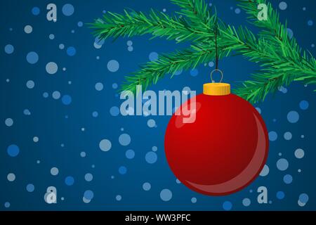 Urlaub hintergrund Karte Vorlage mit Weihnachtskugeln. Stock Vektor