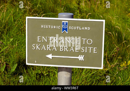 Skara Brae Neolitchic Abrechnung mehr als 5.000 Jahre alt ist der am besten erhaltene Steinzeit jungsteinzeitliche Dorf in Nordeuropa, Orkney, Schottland Stockfoto