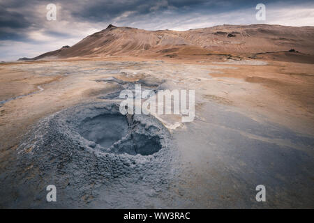 Hverir geothermische Gebiet in Myvatn Island Stockfoto