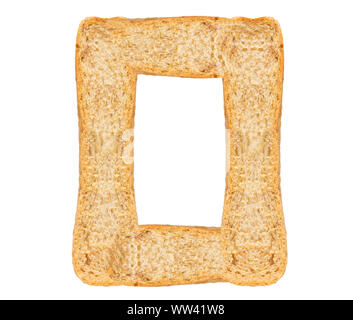 Isolieren Brot schreiben, Alphabet auf weißem Hintergrund Stockfoto