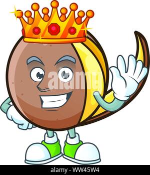 König bambangan Obst mit Konzept Zeichentrickfigur Stock Vektor