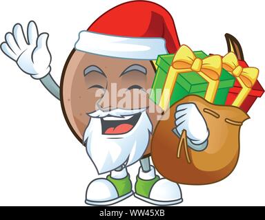 Weihnachtsmann mit Geschenk bambangan Obst mit Konzept Zeichentrickfigur Stock Vektor