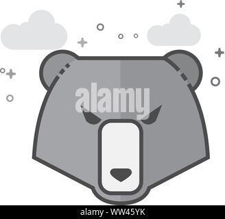 Tragen Symbol in flachen Umrissen Graustufen Stil. Vector Illustration. Stock Vektor