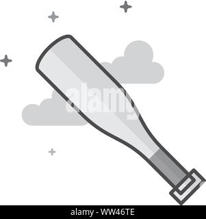 Baseballschläger Symbol in flachen Umrissen Graustufen Stil. Vector Illustration. Stock Vektor