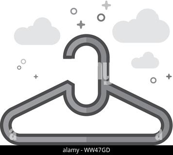 Kleiderbügel Symbol in flachen Umrissen Graustufen Stil. Vector Illustration. Stock Vektor