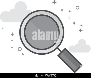 Lupensymbol in flachen Umrissen Graustufen Stil. Vector Illustration. Stock Vektor