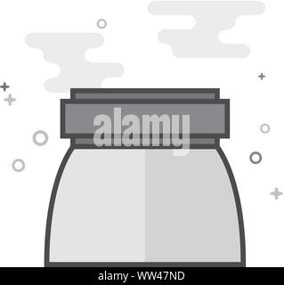 Drucken Lupensymbol in flachen Graustufen Stil beschrieben. Vector Illustration. Stock Vektor