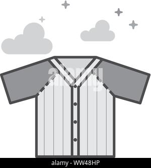 Baseball Jersey Symbol in flachen Umrissen Graustufen Stil. Vector Illustration. Stock Vektor