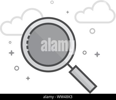 Lupensymbol in flachen Umrissen Graustufen Stil. Vector Illustration. Stock Vektor