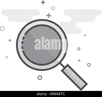 Lupensymbol in flachen Umrissen Graustufen Stil. Vector Illustration. Stock Vektor
