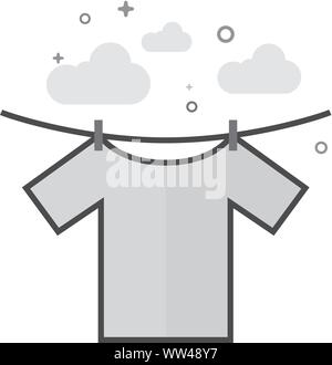 Kleidung aufhängen Symbol in Graustufen Stil beschrieben. Vector Illustration. Stock Vektor