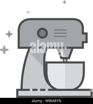Mixer Icon in flachen Umrissen Graustufen Stil. Vector Illustration. Stock Vektor