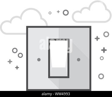 Elektrische Schalter Symbol in flachen Umrissen Graustufen Stil. Vector Illustration. Stock Vektor
