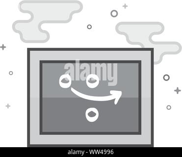 Schiefertafel mit Pfeil doodle Symbol in Graustufen Stil beschrieben. Vector Illustration. Stock Vektor