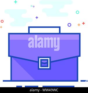 Aktenmappe in Umrissen flachen Farbe Stil. Vector Illustration. Stock Vektor