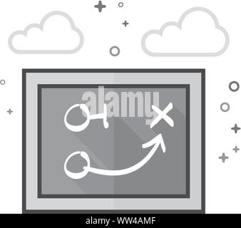 Schiefertafel mit Pfeil doodle Symbol in Graustufen Stil beschrieben. Vector Illustration. Stock Vektor