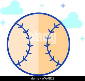 Baseball Symbol in Umrissen flachen Farbe Stil. Vector Illustration. Stock Vektor
