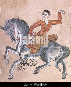 ANTIKE THAI ETHNISCHE TRADITIONELLE MALEREI KUNST MANUSKRIPT Stockfoto