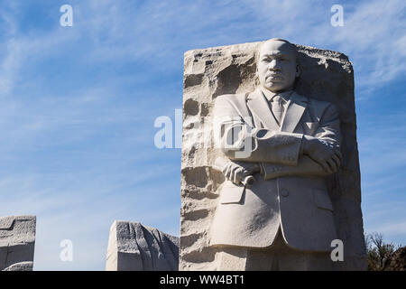 WASHINGTON, D.C. - April 6, 2014: Das Martin Luther King, Jr., Skulptur und Mahnmal im West Potomac Park, ehrt die Bürgerrechtler. Stockfoto