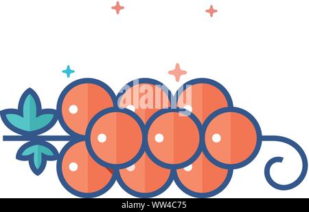 Grapefruit Symbol in Umrissen flachen Farbe Stil. Vector Illustration. Stock Vektor