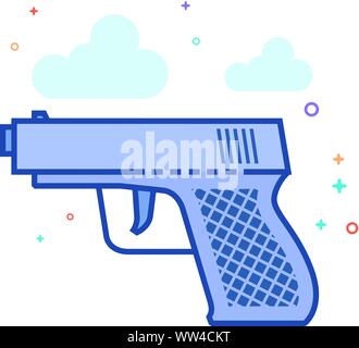 Arm gun Symbol in Umrissen flachen Farbe Stil. Vector Illustration. Stock Vektor