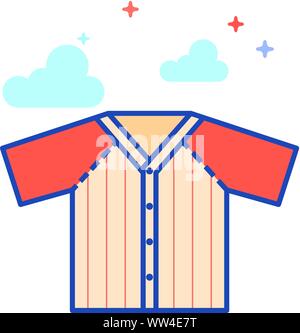 Baseball Jersey Symbol in Umrissen flachen Farbe Stil. Vector Illustration. Stock Vektor