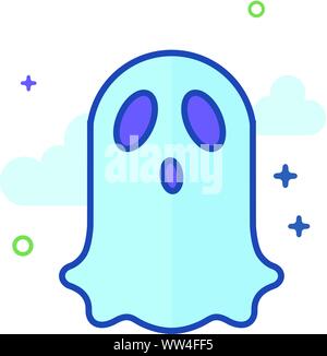 Halloween gespenst Symbol in Umrissen flachen Farbe Stil. Vector Illustration. Stock Vektor