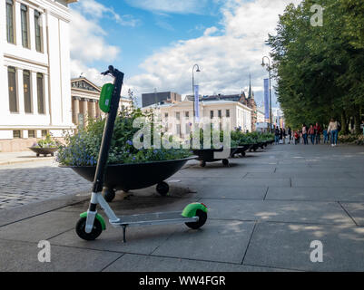 Umweltfreundliche scooter Sharing für Grüne Mobilität Stockfoto