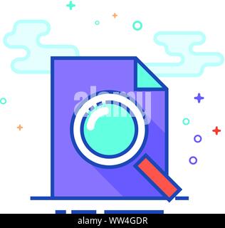 Lupensymbol in Umrissen flachen Farbe Stil. Vector Illustration. Stock Vektor
