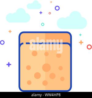 Schwamm Reinigung Symbol in Umrissen flachen Farbe Stil. Vector Illustration. Stock Vektor