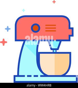 Mixer Symbol in Umrissen flachen Farbe Stil. Vector Illustration. Stock Vektor