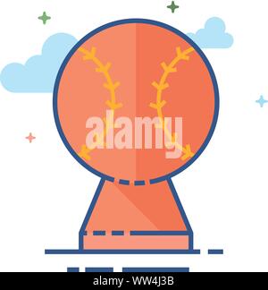 Baseball Trophäe Symbol in Umrissen flachen Farbe Stil. Vector Illustration. Stock Vektor