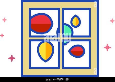 Fallende Blätter Symbol in Umrissen flachen Farbe Stil. Vector Illustration. Stock Vektor