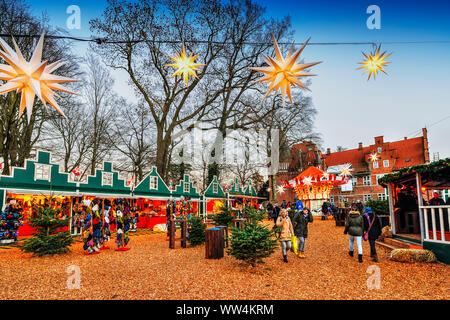 Weihnachtsmarkt am Schloss in Bergedorf, Hamburg Stockfoto