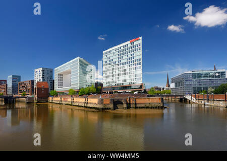 Spiegel Verlag Bau und Ericus-Contor auf der Ericusspitze in der HafenCity Hamburg, Deutschland, Europa Stockfoto