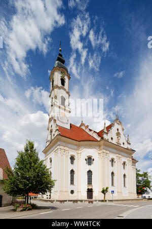 Wallfahrtskirche St. Peter und Paul Pfarrei in Steinhausen, Bad Schussenried, Oberschwaben, Schwaben, Baden-Württemberg, Deutschland Stockfoto