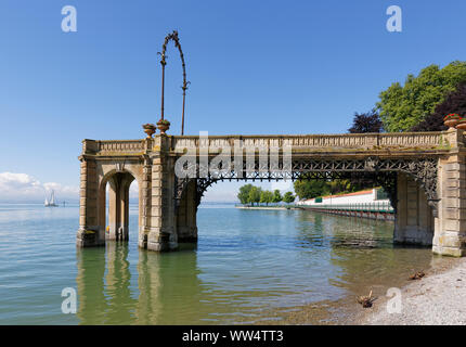 Schlosssteg, Bodensee im Schloss Friedrichshafen, Oberschwaben, Bodensee, Baden-Württemberg, Deutschland Stockfoto