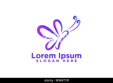 Tolle bunte Schmetterling Logo Design Vector Illustration Stock Vektor