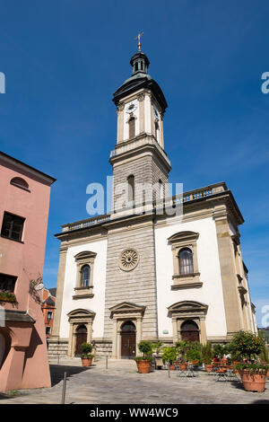 Pfarrkirche St. Oswald, Traunstein, Chiemgau, Oberbayern, Bayern, Deutschland Stockfoto