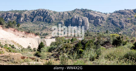 Madagassischen Landschaft zwischen Andasibe und Antsirabe, Madagaskar, Afrika Stockfoto