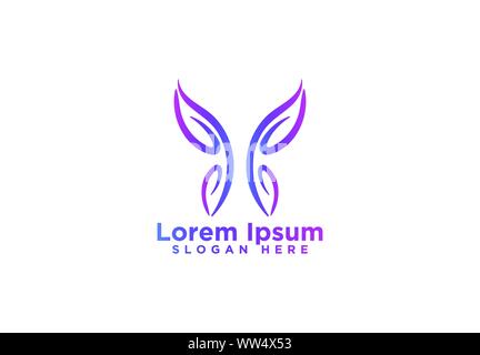 Tolle bunte Schmetterling Logo Design Vector Illustration Stock Vektor