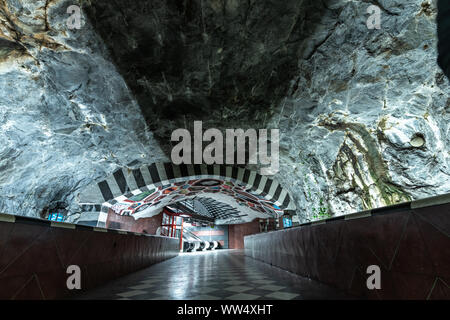 Schöne U-Bahnhöfe in Stockholm, Schweden Stockfoto