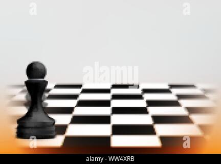 Schach spiel Konzept mit realistischen und schwarze Bauer Stücke von Schach. Strategie und Führung, Geschäftskonzept. Vector Illustration Stock Vektor
