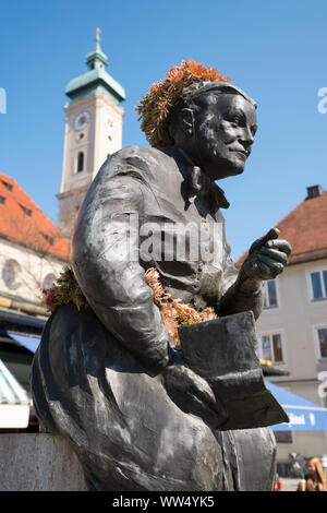 Elise Aulinger Brunnen, Viktualienmarkt, München, Oberbayern, Bayern, Deutschland Stockfoto