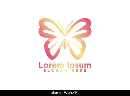 Butterfly logo Template Design. Minimalistische Butterfly logo mit moderner Rahmen vektor design Stock Vektor